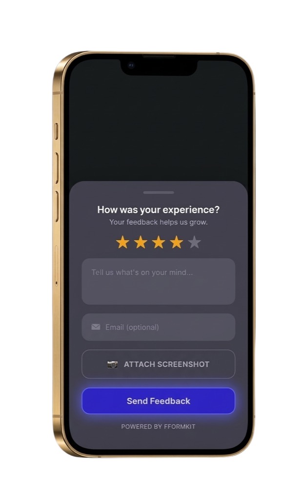 FFormkit | Mobile Feedback SDK for React Native, Expo, and Swift